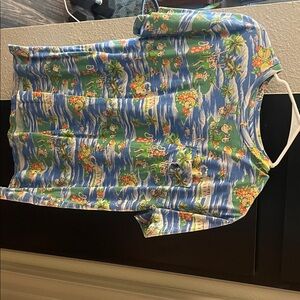 Ralph Lauren Blue Tropical Graphic Tee